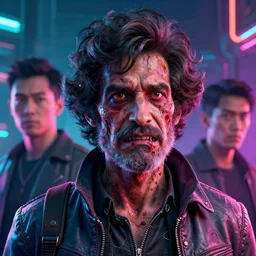 disgusting portrait of a bob ross, art by wlop and artgerm and liam wong, cyberpunk, neon, intricate details, trending on artstation, sharp focus, caustics, octane render, radiant light, 4 k