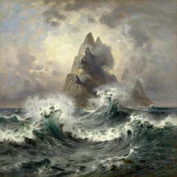waves as big as mountains by ivan aivazovsky, jmw turner, oil on canvas, 1 8 8 5