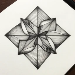 procedural geometric ink on paper