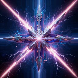 symmetry!! falco lombardi, hard edges, product render retro - futuristic poster scifi, lasers and neon circuits, thunder, lightning, intricate, elegant, highly detailed, digital painting, artstation, concept art, smooth, sharp focus, illustration, dreamlike, art by artgerm