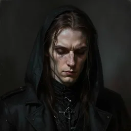 hyper detailed ultra sharp type o negative peter steele photorealistic sulking portrait, somber gothic aesthetic, masterpiece, elite, digital painting, concept art, smooth, sharp focus, illustration, art by melissa houpert, felix englund, pinterest 8 k