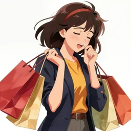 a ultradetailed beautiful panting of a stylish woman with shopping bags, by conrad roset, greg rutkowski and makoto shinkai trending on artstation