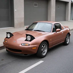 a mazda miata drinking choccy milk