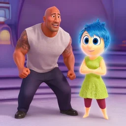 dwayne the rock johnson in pixar's inside out ( 2 0 1 5 ), movie still, high quality