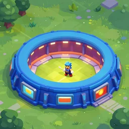 new arena blue scheme by brawl stars, isometric