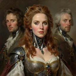 portrait oils, beautiful female hybrid cyborg halle berry regal, realistic, refined, detailed, digital art, jessica rossier, michael cheval, esao andrews, steampunk, walt disney, francois boucher, oil painting, highly detailed, cinematic lighting, unreal, natural