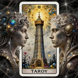 the tower tarot card, fantasy character portrait made of fractals facing each other, ultra realistic, wide angle, intricate details, the fifth element artifacts, highly detailed by peter mohrbacher, hajime sorayama, wayne barlowe, boris vallejo, aaron horkey, gaston bussiere, craig mullins