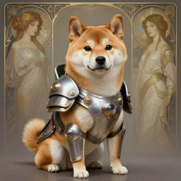 a anthropomorphic cyber shiba inu, wearing scifi samourai armor, diffuse lighting, fantasy, intricate, elegant, highly detailed, lifelike, photorealistic, digital painting, artstation, smooth, sharp focus, art by john collier and albert aublet and krenz cushart and artem demura and alphonse mucha