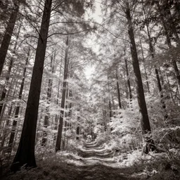 Infra red photo of a forest