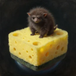 realistic fuzzy, enderman on a planet made out of sponge, thomas cole, oil on canvas, trending on art station