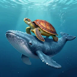 a photograph of a turtle riding on a whale, 8 k resolution, trending on artstation, mystical, fantasy,