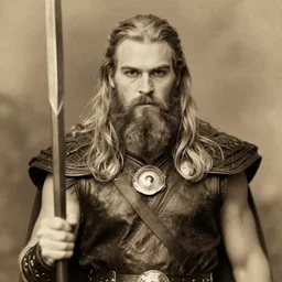 ancient old photograph of odin just before he sacroficed his eye