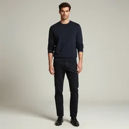 professional full body photo of a tall late-20s caucasian man with short dark-brown hair, stubble, and bold eyebrows