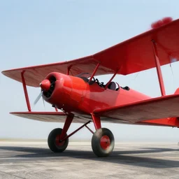 a red biplane