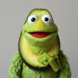 dslr photo portrait still of an avocado as a muppet!!!! 8 5 mm f 1. 8