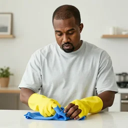 kanye west doing house chores, high quality