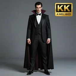 full length photo of handsome vampire lord in suit highly detailed 8 k hdr smooth sharp focus high resolution award - winning photo photorealistic
