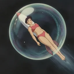 unrealistic studio ghibli dull colors pov shot from close encounters of the third kind 1 9 7 7 of a warped bikini model rocketing through a snake bubble.