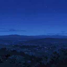 beautiful hd anime landscape, nigth, wallpaper, blue sky