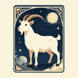 goats in space!! art nouveau vector graphic poster!, grunge retro,