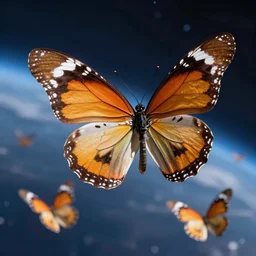 asmurf with beautiful butterfly wings floating in space 8 k hyperdetailed photorealism hdr
