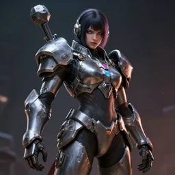 portrait anime malevolent girl with a mjolnir powered assault armor, style artstation, style greg rutkowsk, octane render, unreal engine 6, epic game graphics, fantasy, ciberpunk, conceptual art, ray tracing