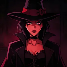 neo - noir, cell shaded, portrait of a woman magician, dark background, dramatic bold lighting, solid colors, detailed, very thick black line art, dark shadows, sharp edges, artstation, photoshop, trending, grunge, high contrast, octane render, cartoon, graphic novel, dark background, digital 2 d, artstation