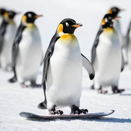 snowboarding penguins