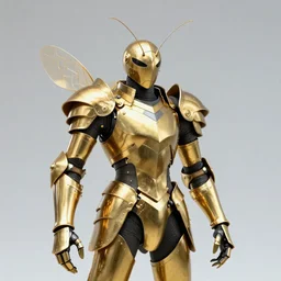 Insect man in shining golden armor