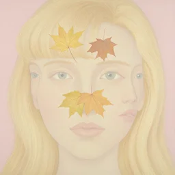 breathtaking detailed pattern pastel colors of blonde hair faces blend with autumn leaves, by hsiao - ron cheng, bizarre compositions, exquisite detail, 8 k