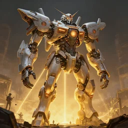 a extreme huge silkpunk construction mecha, luminescent, rule of thirds, golden ratio, ambient lighting, syd mead, greg rutkowski, wlop, artgerm, artstation, highly detailed masterpiece