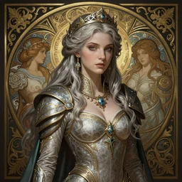 Triss Merigold from The Witcher, D&D, fantasy, intricate, elegant, highly detailed, digital painting, artstation, concept art, matte, sharp focus, illustration, art by Artgerm and Greg Rutkowski and Alphonse Mucha