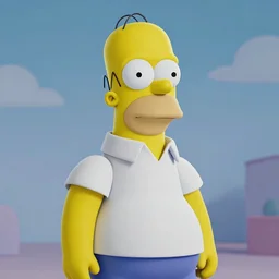 realistic render of homer simpson, 8k