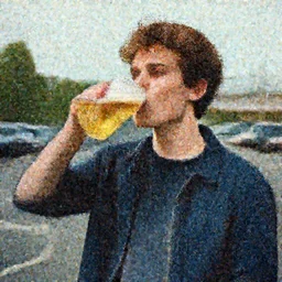 4k,ultra detailed portrait of Madison Beer drinking beer at the parking lot by Rachel Ruysch
