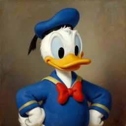 donald duck, portrait, oil painting, 1 8 th century, highly detailed
