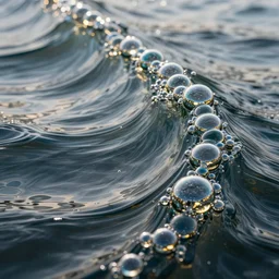 Art Nouveau cresting oil slick waves, hyperdetailed bubbles in a shiny iridescent oil slick wave, ornate copper patina medieval ornament, rococo, baroque spirals, octane render