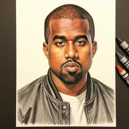 the front cover for a manga based on kanye west, illustration, graphic novel, graphite, marker art, crayon, paint, comic book, warm color palette, electric colors, tonal colors, 2 d, 8 k, natural lighting, amoled, moody lighting, diffraction grading, cel shading : : katsuhiro otomo