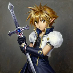 sora, from kingdom hearts, holding the artemis keyblade, by zdzisław beksinski, oil on canvas