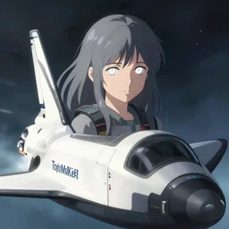 Young Himalayan woman, somber white eyes, long ashy hair, gentle lighting, piloting a small space shuttle, futuristic, dim lighting, digital art by Makoto Shinkai ilya kuvshinov and Wojtek Fus, digital art, concept art,