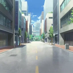 an anime movie background matte painting of a vacant, empty modern city shopping district | | no people, by makoto shinkai, trending on artstation, highly detailed