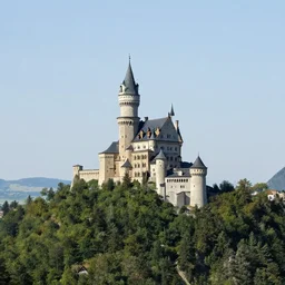 Castle on top of a mountain, mountain top castle, medieval castle, in the distance, taken from afar, 8k, photography