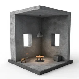 3 d render of the backrooms