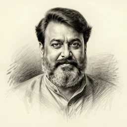 graphite sketch of mohanlal