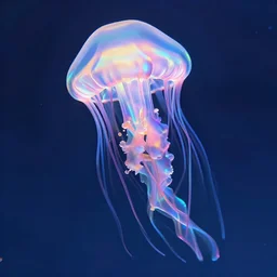 a jellyfish, trending on cgsociety, abstract illusionism, global illumination, iridescent, holographic