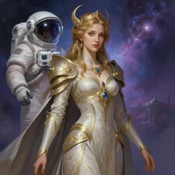 portrait of a poppet paladin, d & d, fantasy, intricate, elegant, highly detailed, digital painting, artstation, smooth, sharp focus, illustration, art by artgerm and greg rutkowski and alphonse mucha, technomancer astronaut with an epic cosmic background in the style of erak note, eddie mendoza, christophe young, craig mullins, evan lee, silvain sarrailh, dao trong le, kan liu, character design, trending on artstation