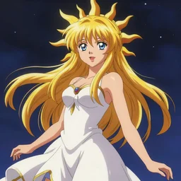 a beautiful anime illustration of a sun princess by alessandro barbucci, featured on artstation