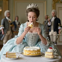 Marie Antionette forced to pay up and let the plebians eat cake