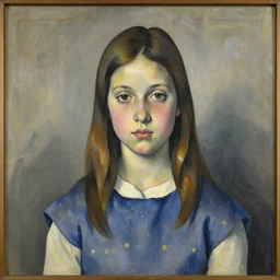 A decent young girl portrait by Paul Cezanne.