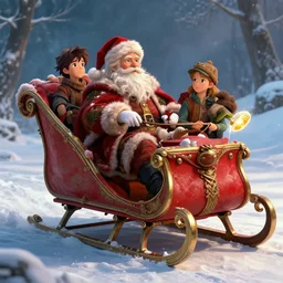 extremely detailed concept art of a the hobbit santa sleigh by makoto shinkai and lois van baarle, ilya kuvshinov, rossdraws, global illumination, octane render, digital art, trending on artstation, sharp focus, 4 k