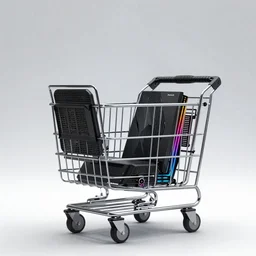gamer rgb shopping cart, high resolution, high detail, realistic, award winning, best selling, razer